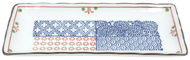 도자기 업소용 일본그릇 분할 직사각접시 25cm, 1개