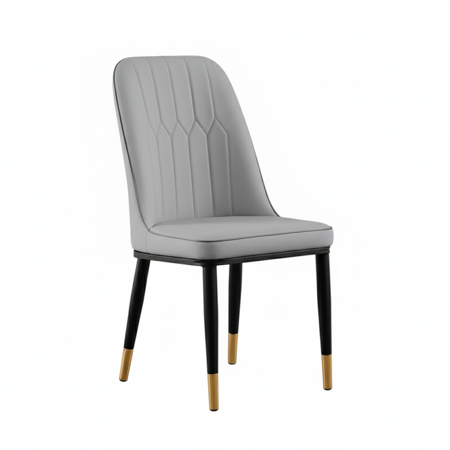 好的家居 北歐皮革撞色餐椅 休閒椅 辦公椅, 淺灰, 1件