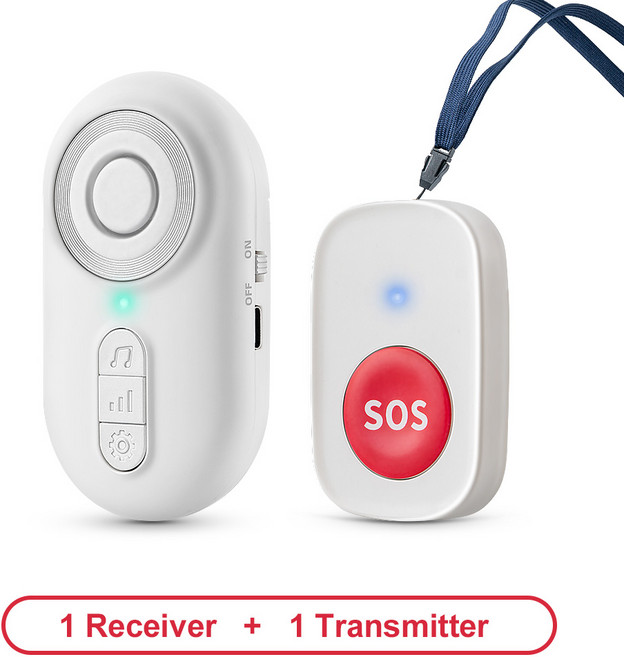 무선 노인 SOS 비상 통화 버튼(진동 포함) 간호용 휴대용 경보 원격 알림 도움말, 02 Q26-white.11, 1개