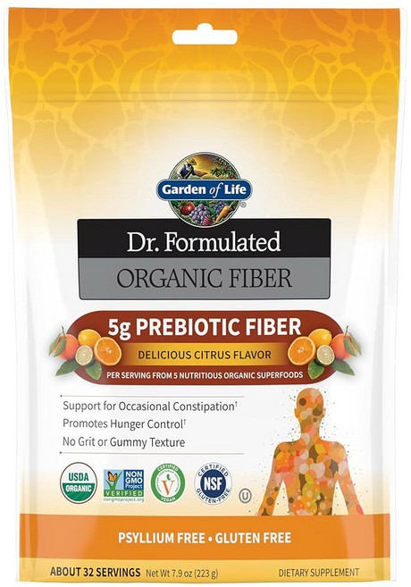 가든 오브 라이프 닥터 포뮬러 섬유 보충제 파우더 시트러스 무설탕 프실륨 프리 바이오틱 슈퍼푸드