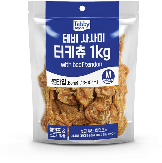 테비 터키츄 강아지간식, 본타입 M, 1kg, 1개