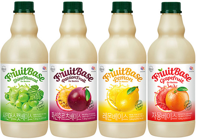 복음자리 베이스 (샤인머스캣+패션후르츠+레몬+자몽), 4개, 1개입, 1.8kg