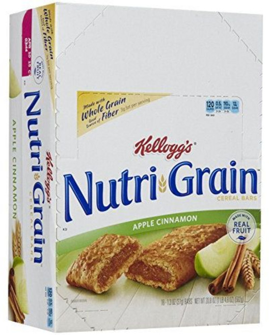 켈로그 뉴트리-그레인 뉴트리-그레인 시리얼 바 - 사과 시나 Kellogg's Nutri-Grain Nutri-Grain Cereal Bars - Apple Cinnamon - 1, 36g, 1개