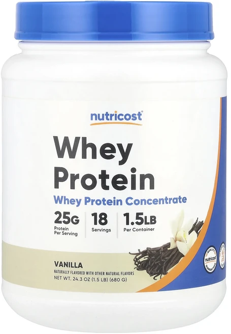 새해 건강을 선물하세요 Nutricost 농축 유청 단백질 바닐라 680g(1.5lb) 특별관리진행, 680g, 1개 - 쿠팡