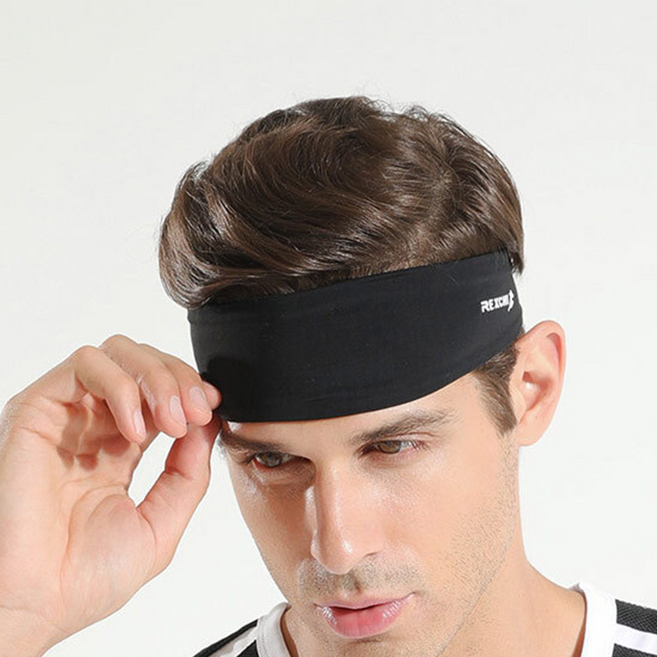 고탄력 헤어밴드 메쉬 땀 흡수 머리띠 헬스 러닝 농구 요가 땀흐름방지, 1개, 헤어밴드RC 블랙