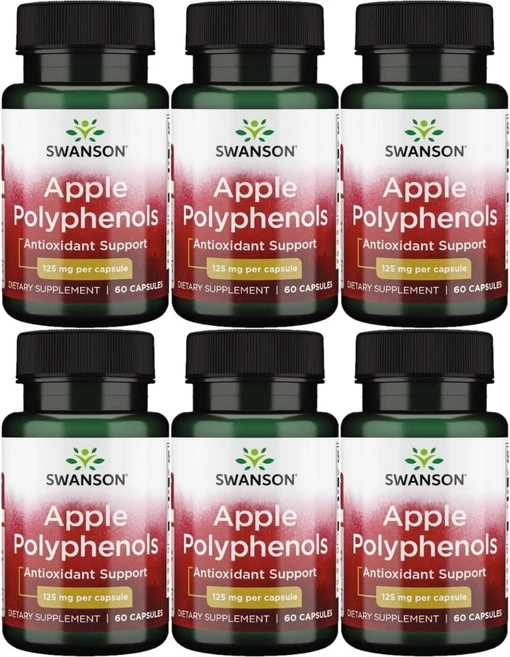 스완슨 사과 폴리페놀 125mg, 60정, 6팩 - 쿠팡