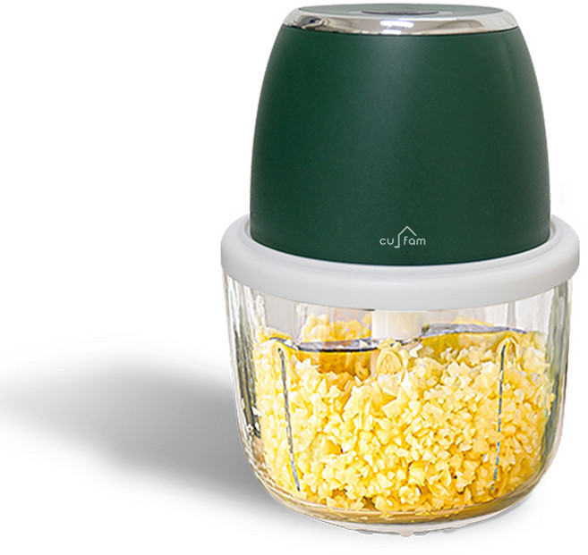 그린러벌즈 쿠팸-M2 무선 다용도 미니 다지기 6중날 350ml 유리용기, 1개, GREEN