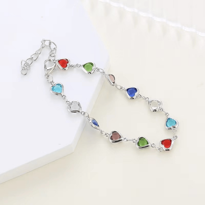 지르코니아 하트 팔찌 럭셔리 스타일