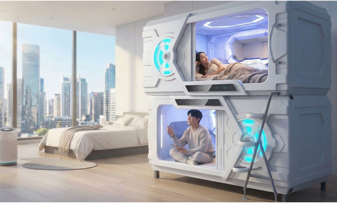 수면 산소 캡슐 침대, 화이트