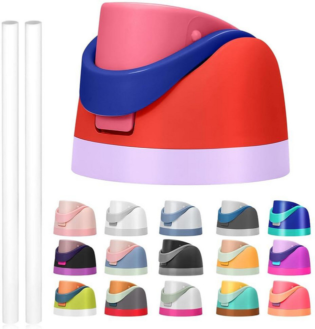 Owala Freesip용 교체 뚜껑 Owala Cup 473.2g(16온스) 680.4g(24온스) 946.4ml(32온스) 1.18L(40온스) 원 버튼 물병 상단 뚜껑, 레드 핑크