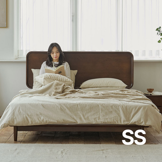 상일리베가구 고흐 롱바디 라지 슈퍼싱글 원목 침대 LSS + 본넬매트리스, 월넛브라운