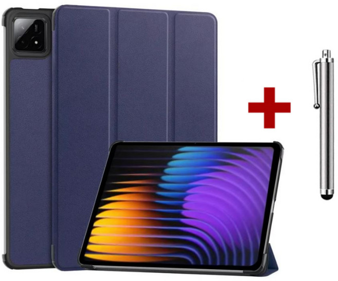 케이스나라 샤오미 미패드7/미패드7 프로 호환 케이스 북커버, 네이비, 1개