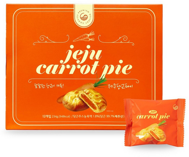 청우식품 제주 당근 파이 12p, 234g, 2개