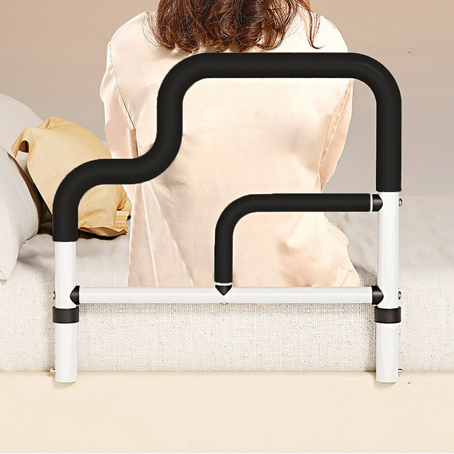 난간 낙상방지 침대가드 안전바 펜스 보조 손잡이, 고정형 블랙