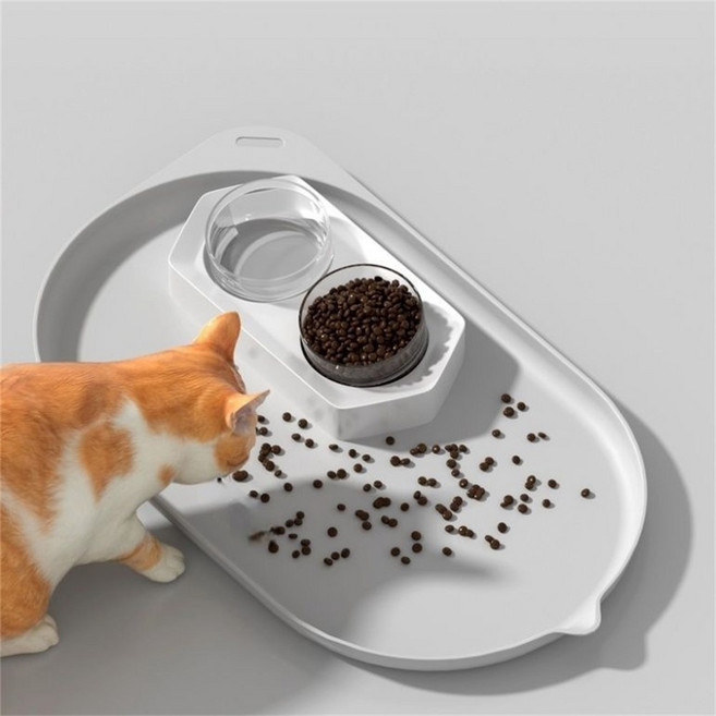 강아지 실리콘 식판 논슬립식기매트 대용량 방수 미끄럼 방지 트레이, 그레이, 50*29.5*2.8센티미터