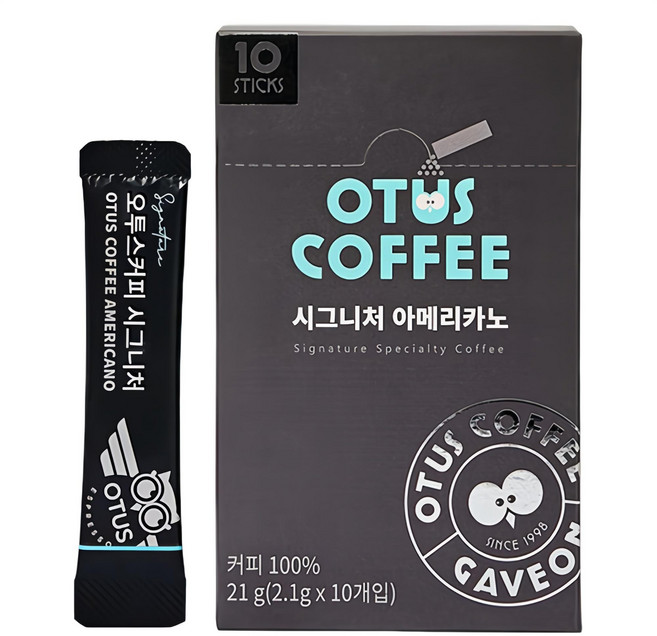 오투스 시그니처 아메리카노 원두커피믹스, 21g, 1개, 10개입