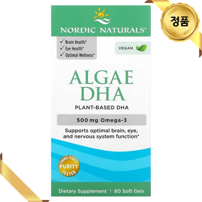 노르딕 내추럴 Algae DHA 소프트젤 60정, 1개 - 쿠팡