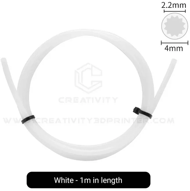 3D 프린터 부품 별 모양의 PTFE 튜브 4mm OD 저저항성 고온 저항성 PTFE 튜브 (Voron Elegoo Lab A1 AMS 용, 01 White Star, 04 2m