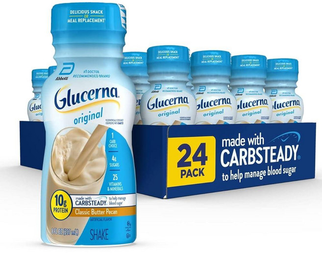 Glucerna 영양 쉐이크 음료 단백질 10g 180칼로리 크리미 딸기 24개입 221042, 237ml