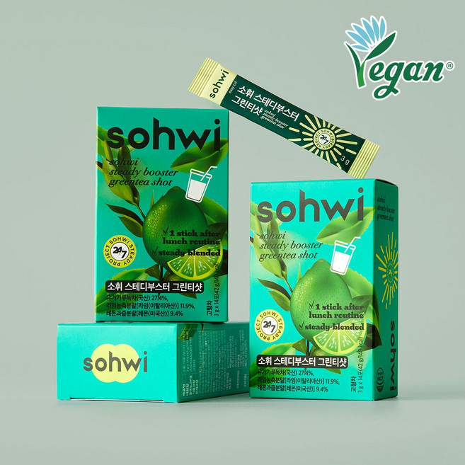 소휘 스테디부스터 그린티샷, 3박스, 14회분