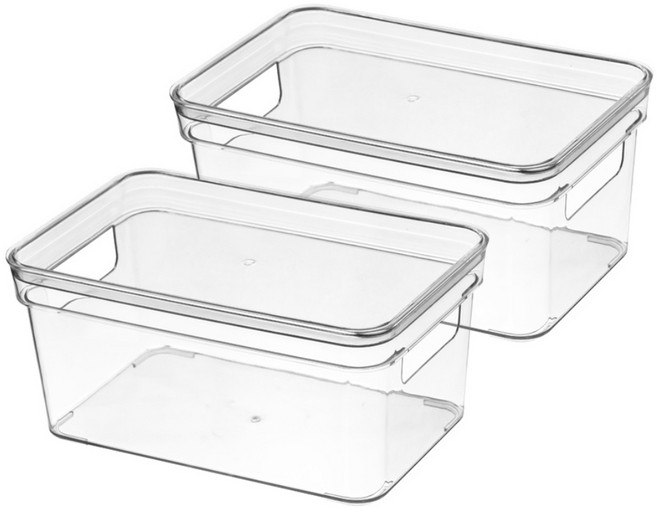 엠리빙 투명 리빙 박스 팬트리 정리 책 바구니 장난감 수납함 ORT 정리함, 2개