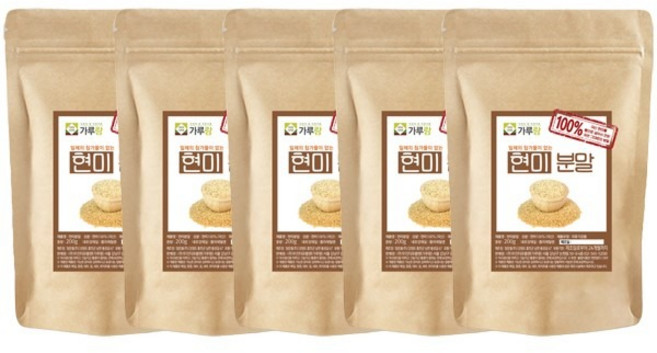 가루랑 국산 100% 현미(생)분말, 200g, 5개
