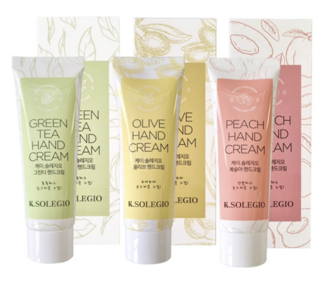 케이 솔레지오 핸드크림 80ml 6개입 (녹차2개 올리브2개 복숭아2개), 1개