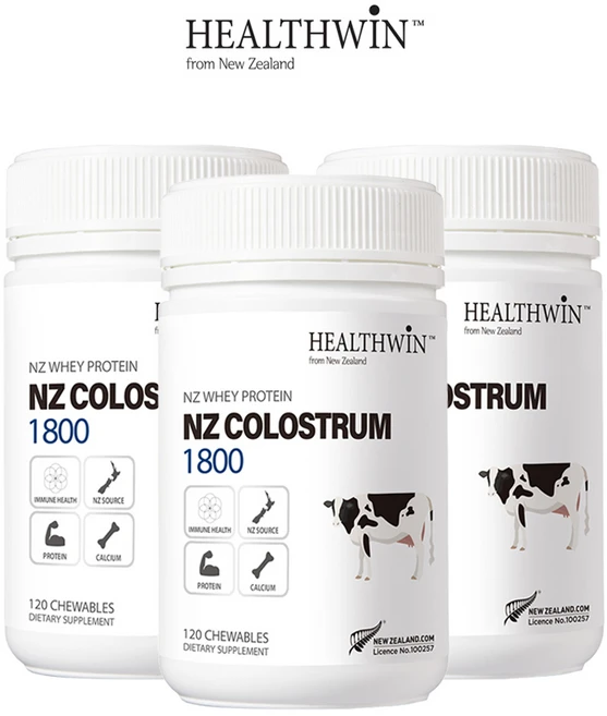 헬스윈 초유 프로틴 1800 츄어블 120정 X3, 3개 - 쿠팡