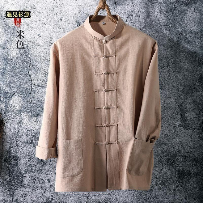 男裝唐裝漢服道袍 潮牌復古裝青年民國服裝 馬褂唐服中式上衣 中國風男裝唐裝漢服道袍 復古有型 穿搭必備 中