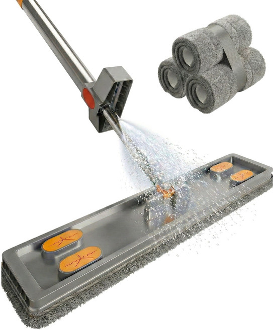 클린황 바닥청소 밀대걸레 건습 스프레이 물걸레 + 극세사 패드 3매, 1개