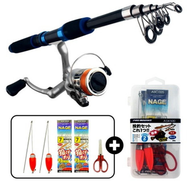일본 프로마린 와쿠 초이나게 입문용 낚시대 세트, 165세트