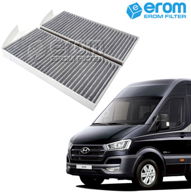 [이롬필터] 1+1 활성탄 자동차 에어컨필터 미세먼지 배기가스 차단 차량용 캐빈필터, 2개, 쏠라티 (16년~) 073C