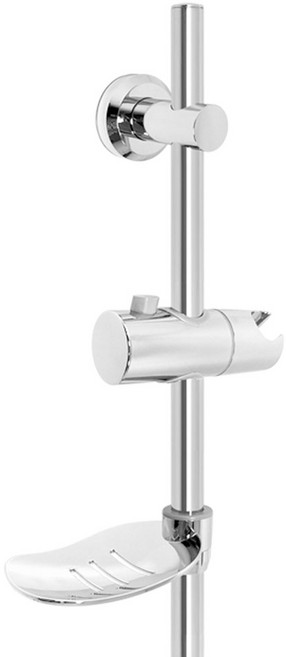 리파인 슬라이드바 접착 피스고정 겸용 샤워기 행거, 실버