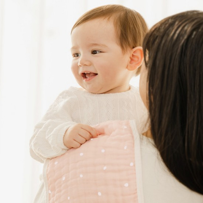 6겹 코튼 아기턱받이 자기주도 이유식턱받이 2pk (디자인선택), 리틀포레스트