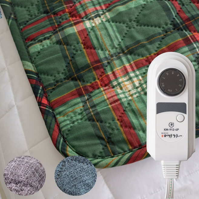 [국산] 호니아 카본 탄소매트 전기요 전기장판, 더블 2인용(135x180cm), 피노키오 체크그린