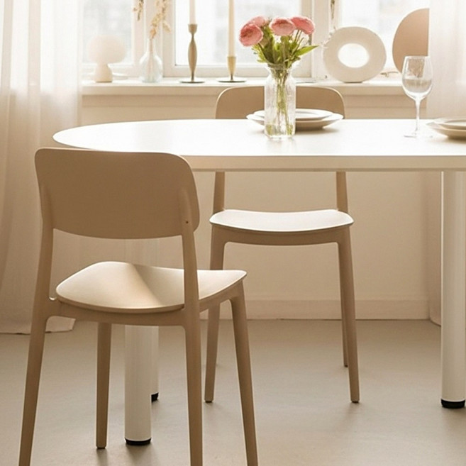 식탁의자 카페의자 인테리어 의자 세트 2P, 2개, 샌드베이지