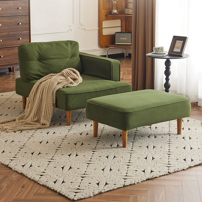 하루꿈 1인 2인용 소파 세트 패브릭 쇼파 스툴 구성 모듈 편한 가구, 그린세트