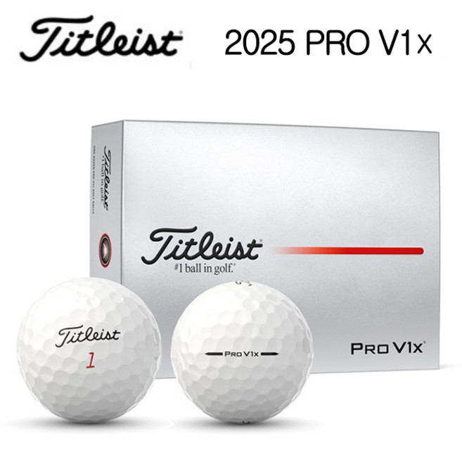 타이틀리스트 2025 PRO V1X 더즌 골프공 4피스, 화이트, 12개입, 1개