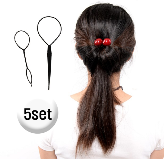 머리묶는도구 유아 올림머리 헤어도구 머리땋기 머리바늘, 5세트, 머리바늘 2종
