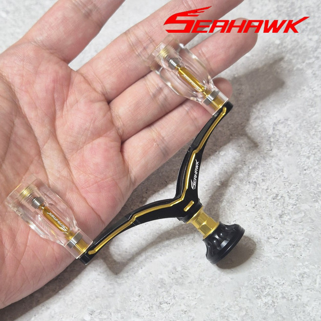 씨호크 SDAC 초경량 스피닝릴 핸들 시마노 다이와 호환 더블핸들, A-01 (골드 80mm)