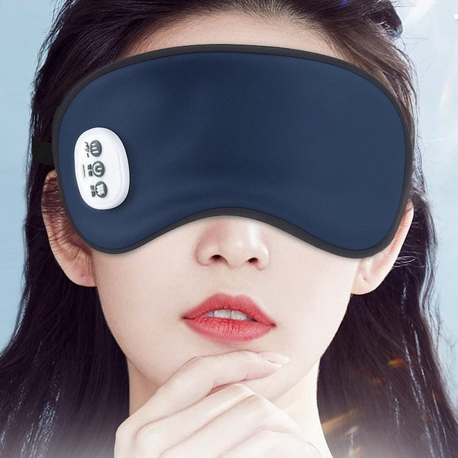 프리라이프 무선 온열 마사지 안대 USB 눈 마사지기 온열안대 수면안대, A 진청색, 618Y