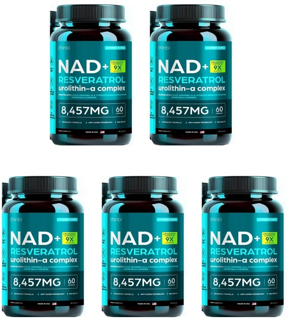 Thinbi NAD 리포좀 레스베라트롤 60개입 5개 - 쿠팡