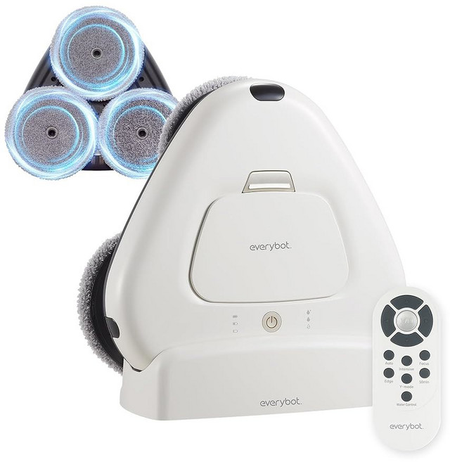 에브리봇 3스핀 로봇 걸레 - 매우 조용한 스마트 청소기 전용 | 리모컨으로 단단한 바닥과 타일 청소를 위한 강력한 스타일리시한 습식 대형 물탱크, Three-spin Robot Mop, 1개