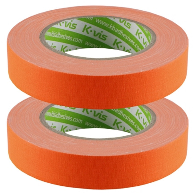 kvis 게퍼 개퍼 테이프 gaffer tape 형광오렌지 25mm x 25M, 2개