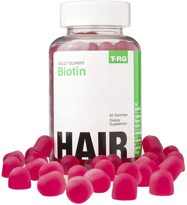 티알큐 어덜트 비오틴 헤어 내추럴 스트로베리 구미 글루텐 프리, 60개입 × 1개, 1개, 60정