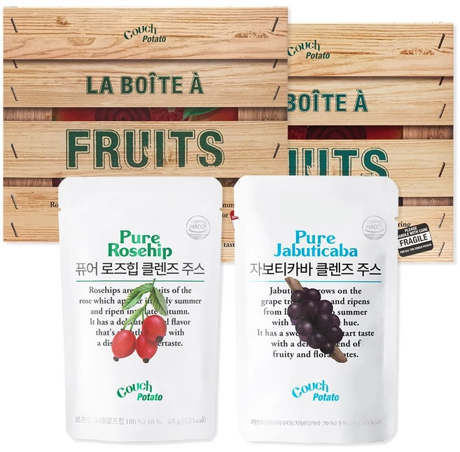 [카우치포테이토] 퓨어 로즈힙 & 자보티카바 클렌즈 주스 혼합구성, 1개, 20회분 - 쿠팡