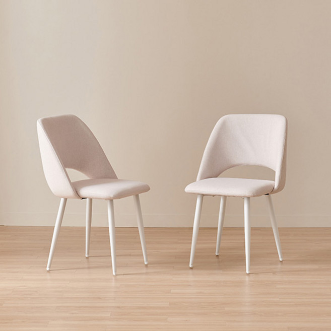 [삼익가구]클랜 기능성 패브릭 의자(2EA), 오트밀