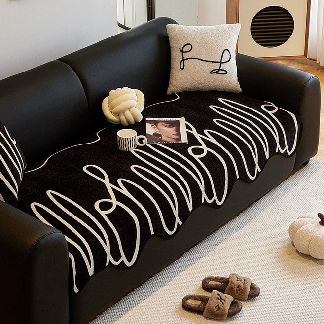 모던하우스 심플 언밸런스 패턴 사계절용 쇼파패드 스크래치방지 논슬립 소파패드 쇼파커버 2-6인용