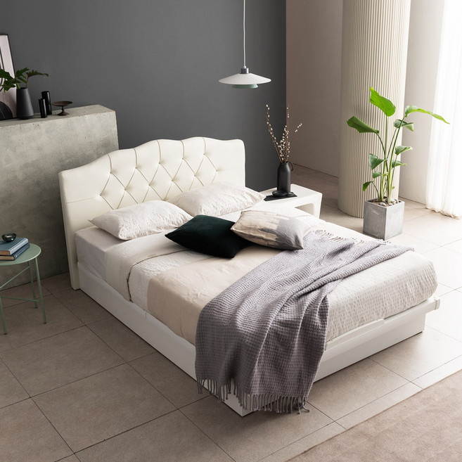 젠티스 베스트 퀸 침대프레임 콜렉션 (매트선택), W. 카라 (화이트), (프레임만)