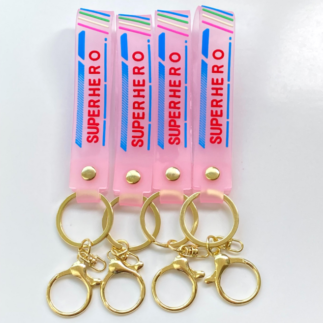 키링 열쇠고리 차키 손잡이 줄 diy 실리콘 스트랩, C 핑크, 4개